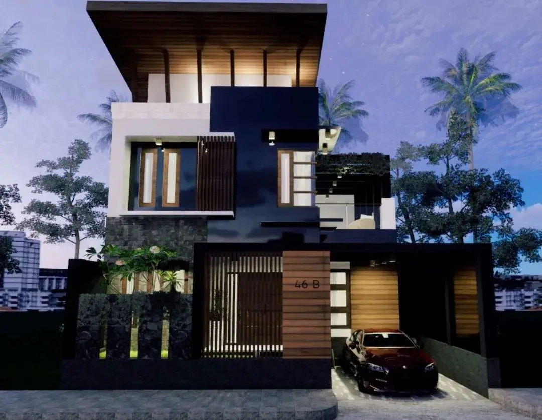 Desain Rumah Tropis Modern 2 Lantai yang Sejuk & Terbuka